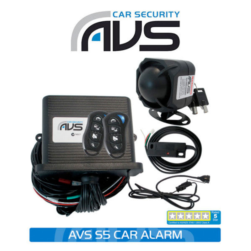AVS S5 5 Star Rating Car Alarm with 3 Immobilisers with Tilt-Sensor (Installation Available)