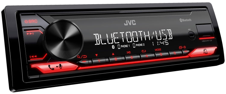 JVC KD-X182BT 1-DIN Bluetooth Digital Media Receiver with Dual Phone & Short Body Design
