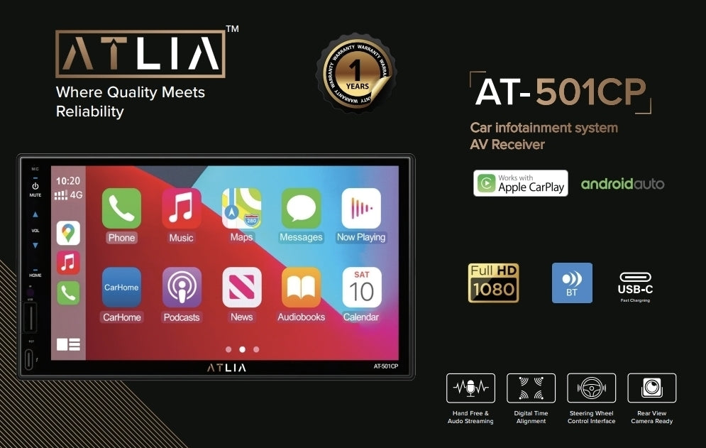 ATLIA (AT-501CP) Wireless Carplay & Android Auto