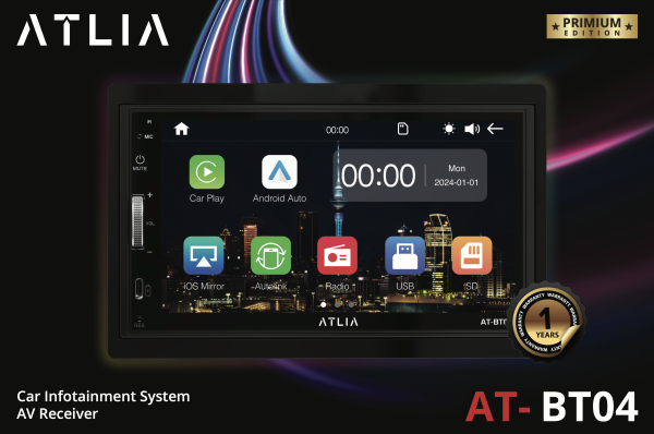 Atlia AT-BT04 7 Inch Car Infotainment System | Apple CarPlay & Android Auto NZ