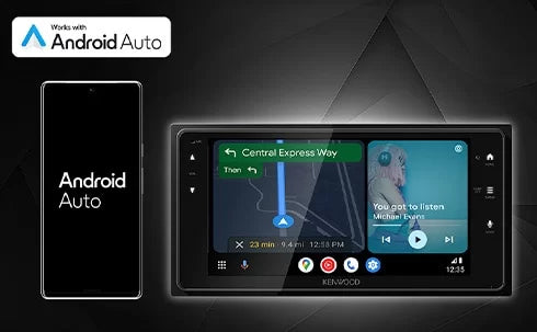 Kenwood DMX723WS 6.8" Wireless Apple CarPlay & Android Auto Digital Multimedia Receiver – 200mm Wide