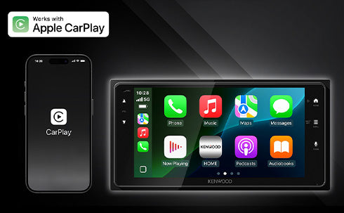 Kenwood DMX723WS 6.8" Wireless Apple CarPlay & Android Auto Digital Multimedia Receiver – 200mm Wide