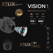 Atlia Vision 1 Fish Eye Night Vision Camera HD: Front & Rear View for Ultimate Safety