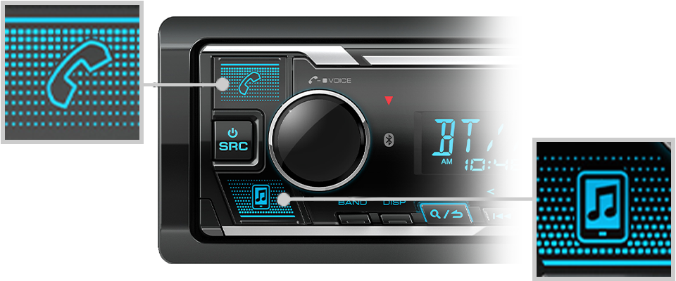 Kenwood KMM-BT408 1-DIN Bluetooth Car Stereo with 3 Preouts & Dual Phone Connectivity