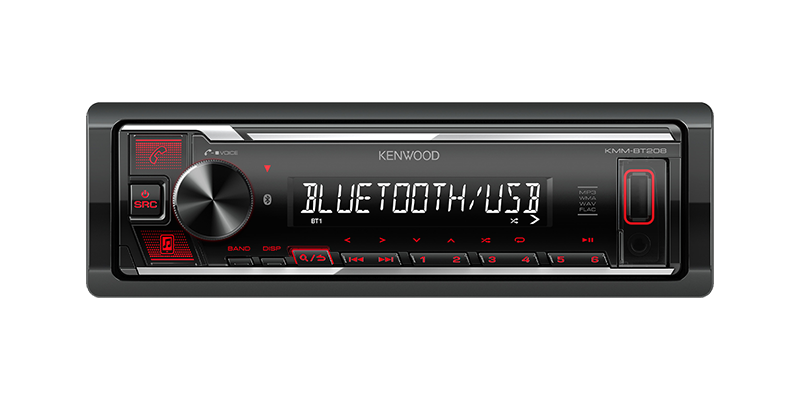 Kenwood KMM-BT208 1-DIN Digital Media Receiver with Bluetooth & USB