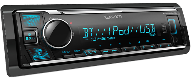 Kenwood KMM-BT408 1-DIN Bluetooth Car Stereo with 3 Preouts & Dual Phone Connectivity