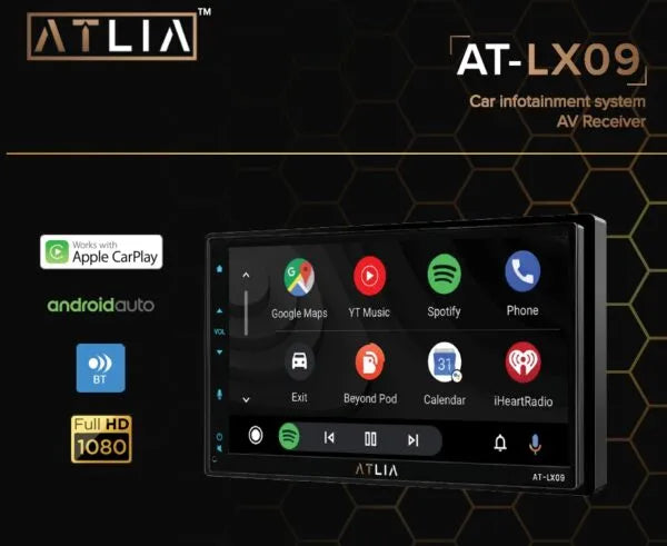 Altia AT-LX09 Headunit – Wireless Apple CarPlay, Android Auto, and High-Performance 7-Inch Touchscreen Car Stereo